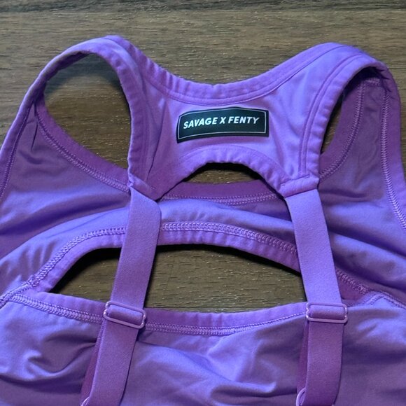 Savage X Fenty Hotline Medium-Impact Sports Bra Womens 3X Purple Mist Workout - Picture 6 of 8